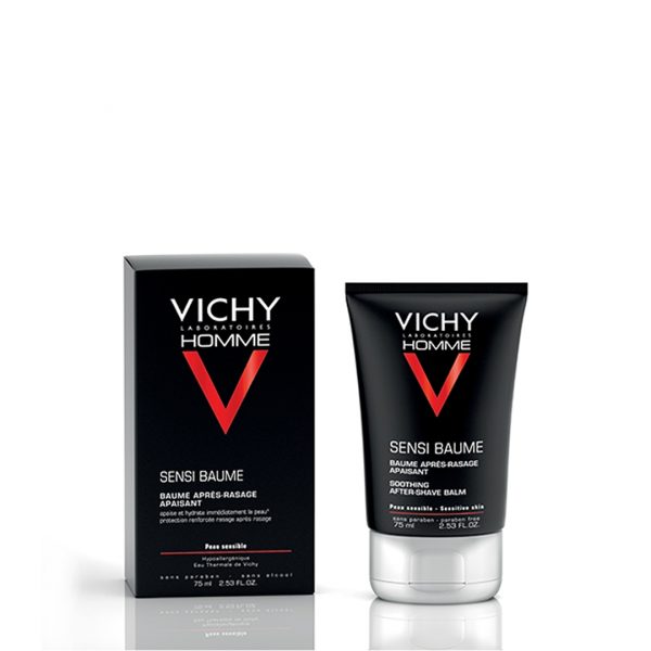 VICHY HOMME SENSI-BAUME. BAUME APRÈS-RASAGE FORTIFIANT PEAUX SENSIBLES