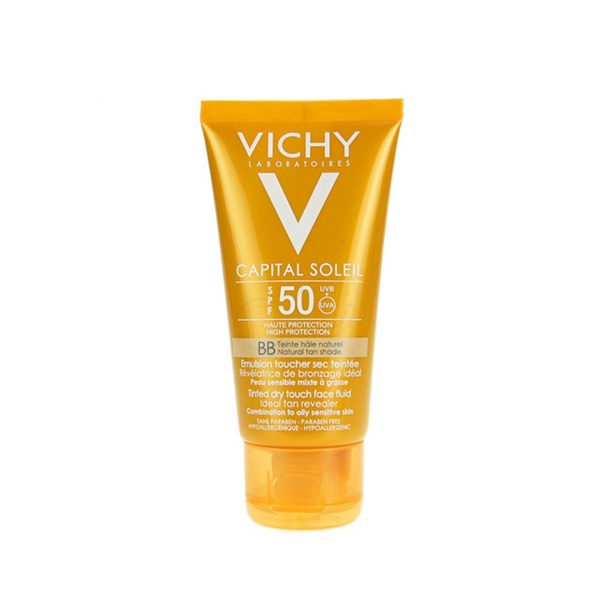 VICHY IDEAL SOLEIL ÉMULSION TOUCHER SEC TEINTÉE SPF50