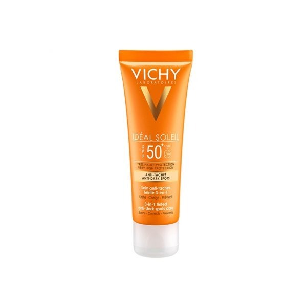 VICHY IDEAL SOLEIL SOIN ANTI-TACHES TEINTÉ 3-EN-1 SPF50+