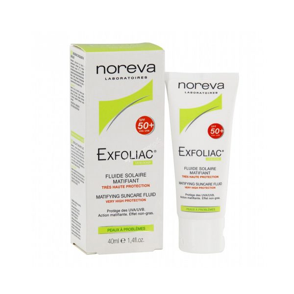 NOREVA EXFOLIAC FLUIDE SOLAIRE MATIFIANT SPF50+ 40ML