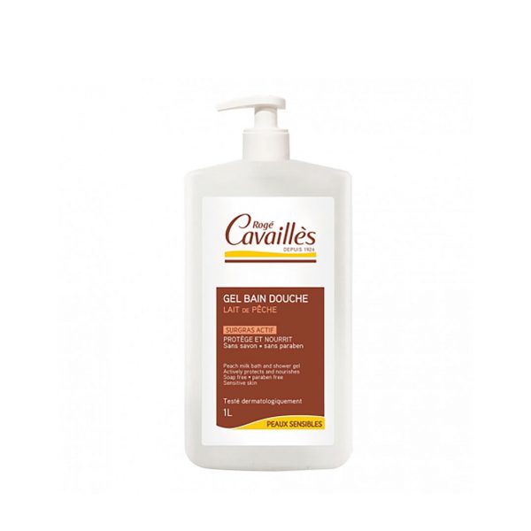 ROGÉ CAVAILLES GEL BAIN DOUCHE SURGRAS ACTIF LAIT DE PECHE 1L ROGE CAVAILLES