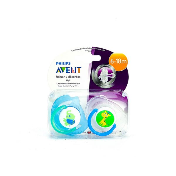 AVENT SUCETTES DECOREES ORTHODONTIQUES 6-18 M